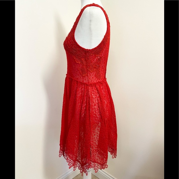 Gorgeous Free People red lace dress! - Picture 6 of 9